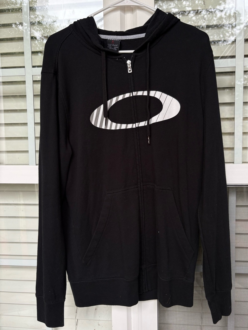 Oakley Ellipse Full Zip Hoodie Black & Gray Size Medium